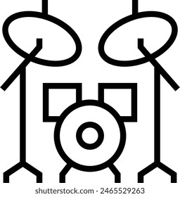 drum set icon. Thin linear style design isolated on white background