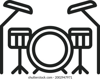 Drum Set icon vector image. Can also be used for Physical Fitness. Suitable for mobile apps, web apps and print media.