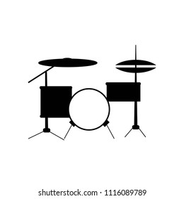 Drum Set Icon Vector Icon. Simple Element Illustration. Drum Set Symbol Design. Can Be Used For Web And Mobile.