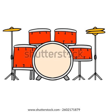 drum set illustration hand drawn isolated vector