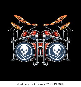 the drum set illustration vector