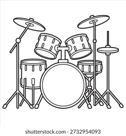 Drum set illustration vector art design