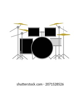 Drum set illustration vector flat editable. Drums vector.