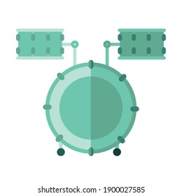 drum set instrument design, Music sound melody and song theme Vector illustration