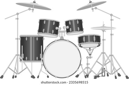 The drum set isolated on white background