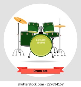 Drum set isolated vector illustration