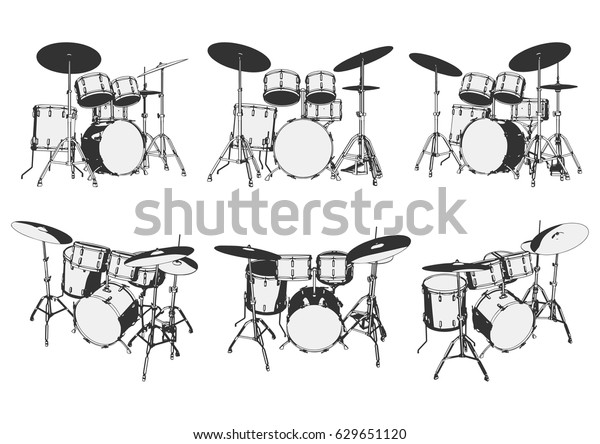 ドラムセット ドラムキット ドラム ベクターイラスト のベクター画像素材 ロイヤリティフリー 629651120