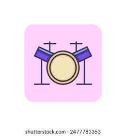 Drum set line icon. Percussion, stage, beat. Band concept. Vector illustration can be used for topics like concert, rock, music