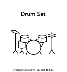 Drum set line icon
vector line icon on a white background