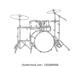 drum set manufacturer line art