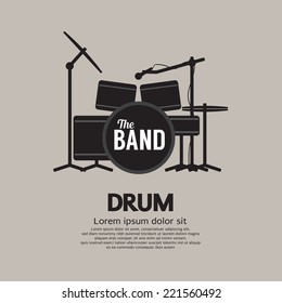 Drum Set Music Instrument Vector Illustration