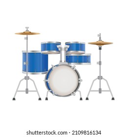 drum set. Musical instrument isolated on white background.Vector.