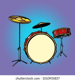 drum set musical instrument. Pop art retro vector illustration comic cartoon hand drawing