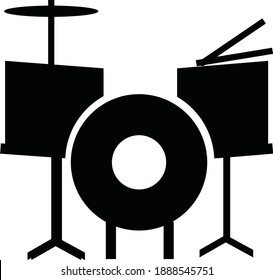 drum set musical instrument simple clipart on white background