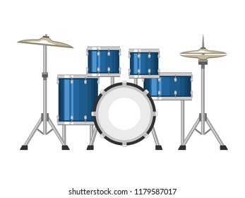 Drum set on white background