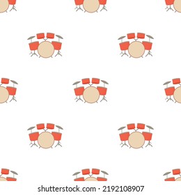 Drum set pattern seamless background texture repeat wallpaper geometric vector