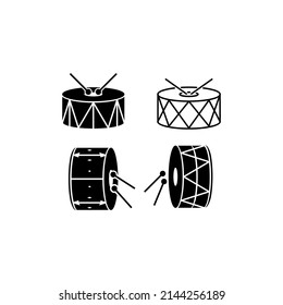 Drum, a set of realistic drums with drum sticks. Flat design, vector illustration, vector.