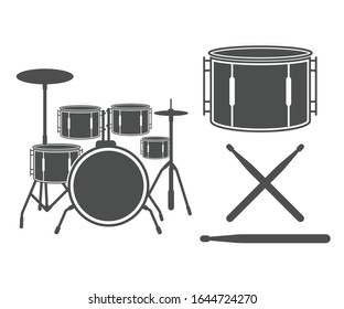 Drum set symbol icon vector illustration