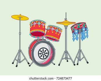 drum set vector 