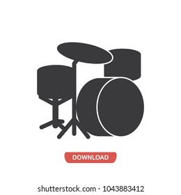 Drum set vector icon 