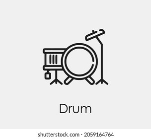 Drum set vector icon. Editable stroke. Symbol in Line Art Style for Design, Presentation, Website or Apps Elements, Logo. Pixel vector graphics - Vector