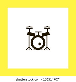 drum set vector icon. flat design