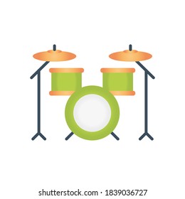 Drum set vector icon illustration
