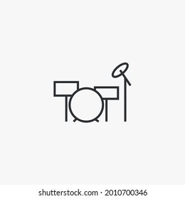 drum set vector icon music instrument