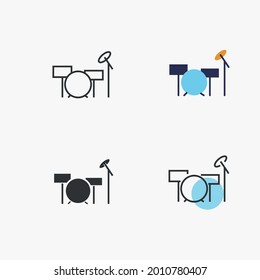 drum set vector icon music instrument