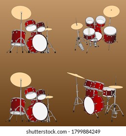 a drum set. vector illustration