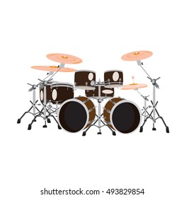 Drum set vector illustration isolated on a white background