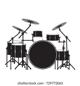 Drum set vector illustration isolated on white background