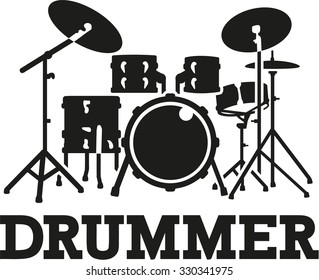 Drum set with word drummer