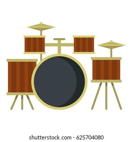 Drum setting icon flat isolated on white background vector illustration