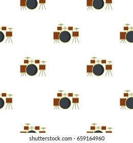 Drum setting pattern seamless for any design vector illustration