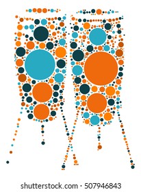 drum shape vector design by color point