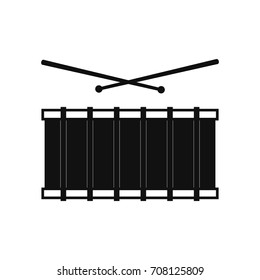 Drum sign. Vector black icon on white background