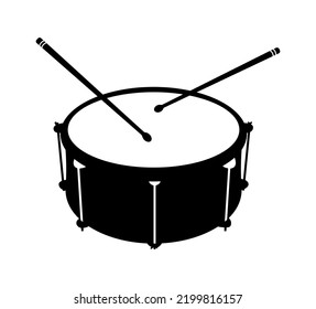 Drum Silhouette, Snare Drum, Percussion musical instrument Vector