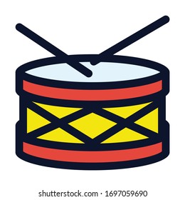 Tambor. Icono de color del vector simple.
