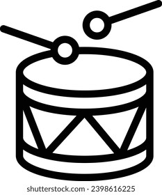 Drum single vector line icon