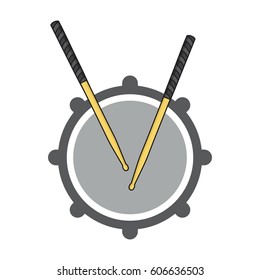 drum snare icon. drum and stick icon
