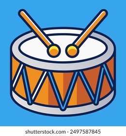 Drum Snare Icon with Drum Sticks Music Vector Illustration