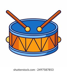 Drum Snare Icon with Drum Sticks Music Vector Illustration