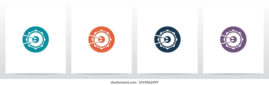 Drum Snare Stick Percussion Letter Logo Design O