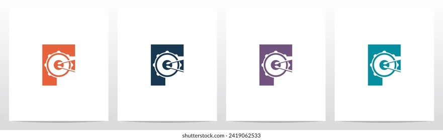 Drum Snare Stick Percussion Letter Logo Design F