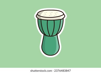 Drum Snare Sticker vector illustration. Music instrument object icon concept. Drum musical sticker symbol or snare drum sticker design logo.