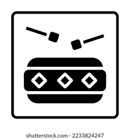 Drum solid Icon. Social media sign icons. Vector illustration isolated for graphic, web design, apps and websites