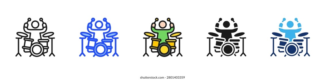 Drum Solo Icon Collection With Multiple Styles