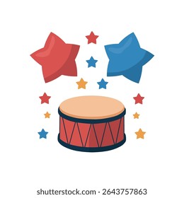 Bateria com estrelas Um dia de independência America Celebration