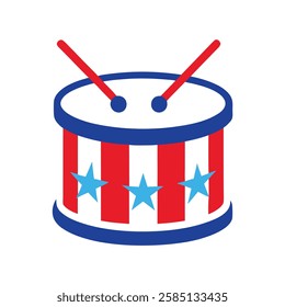 A drum with stars vector illustration